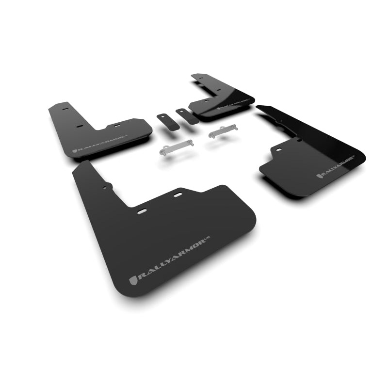 Rally Armor [22-25 WRX] Black UR Mud Flap w/ Dark Grey Logo | MF92-UR-BLK/DGRY