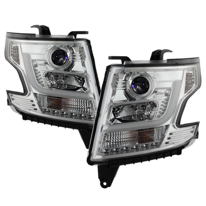 2015 -2016 Chevy Tahoe / Suburban Projector Headlights – DRL LED – Chrome