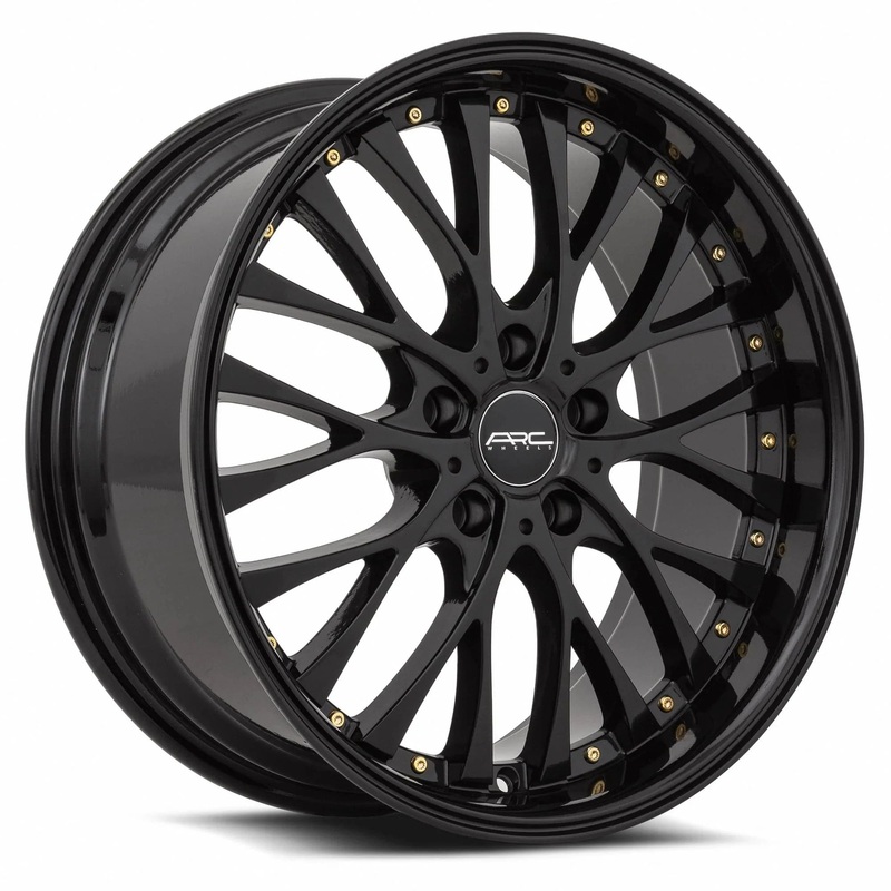 VORS AR6 18″ 5×112 All Black Gold Rivet