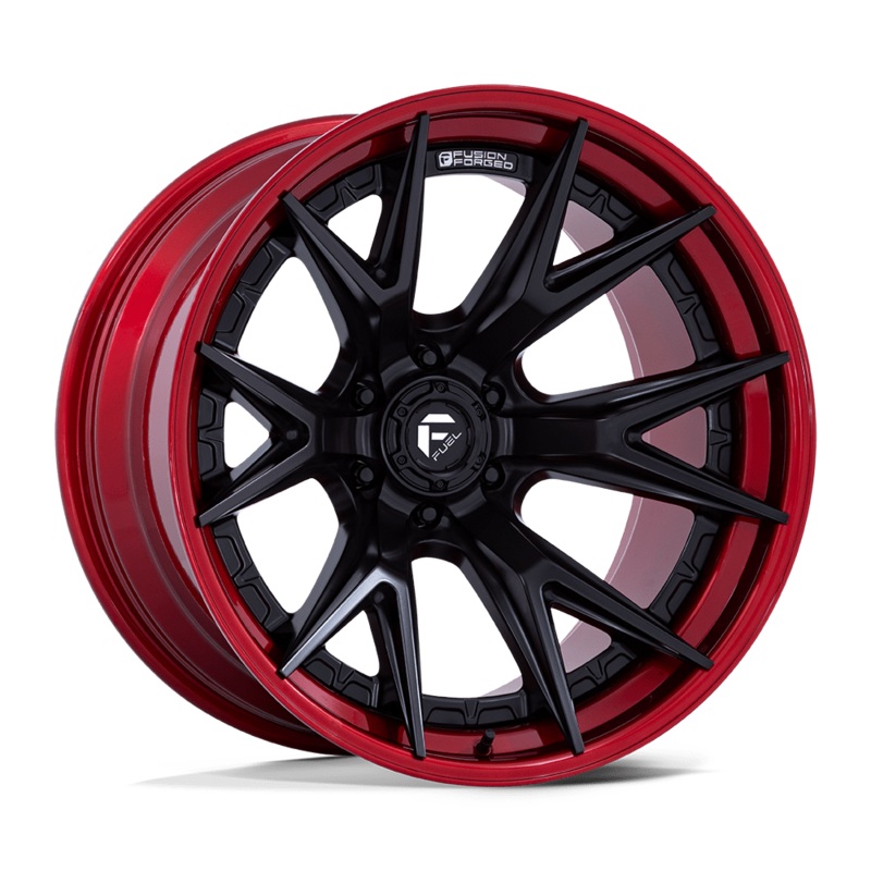 Fuel Wheels FC402 Catalyst 22″ 6×139.7 Matte Black With Candy Red Lip