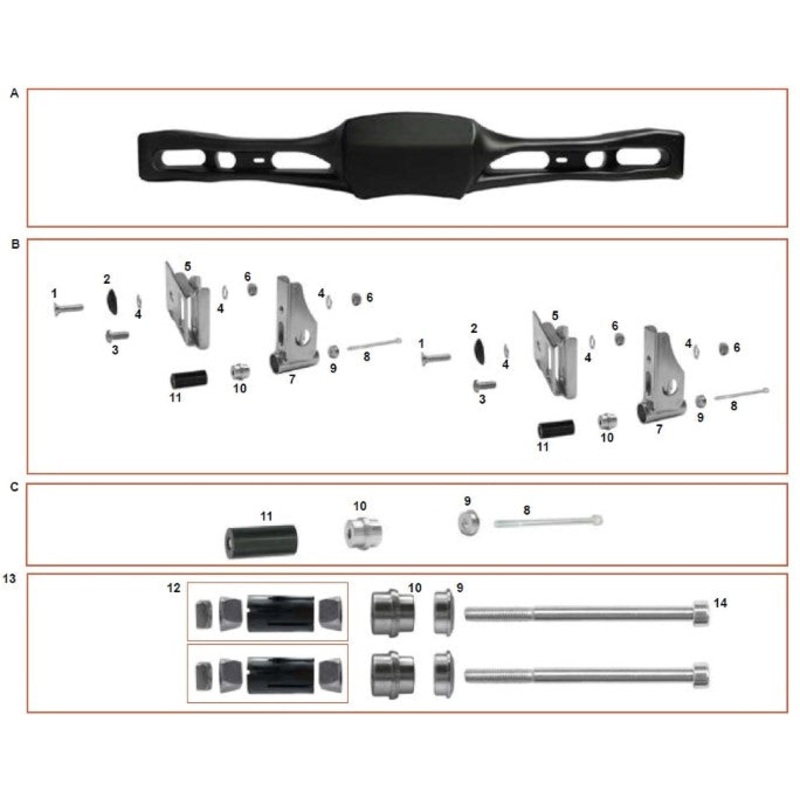 7. SC0.00532 CRG Kart Vertical Rear Bumper Steel Mounting Upright