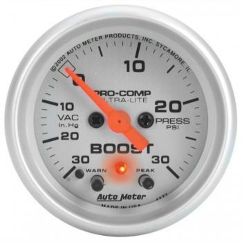 Autometer Ultra-Lite Series 2-1/16″ Boost/Vacuum 30 IN HG/30 PSI Gauge (4377)