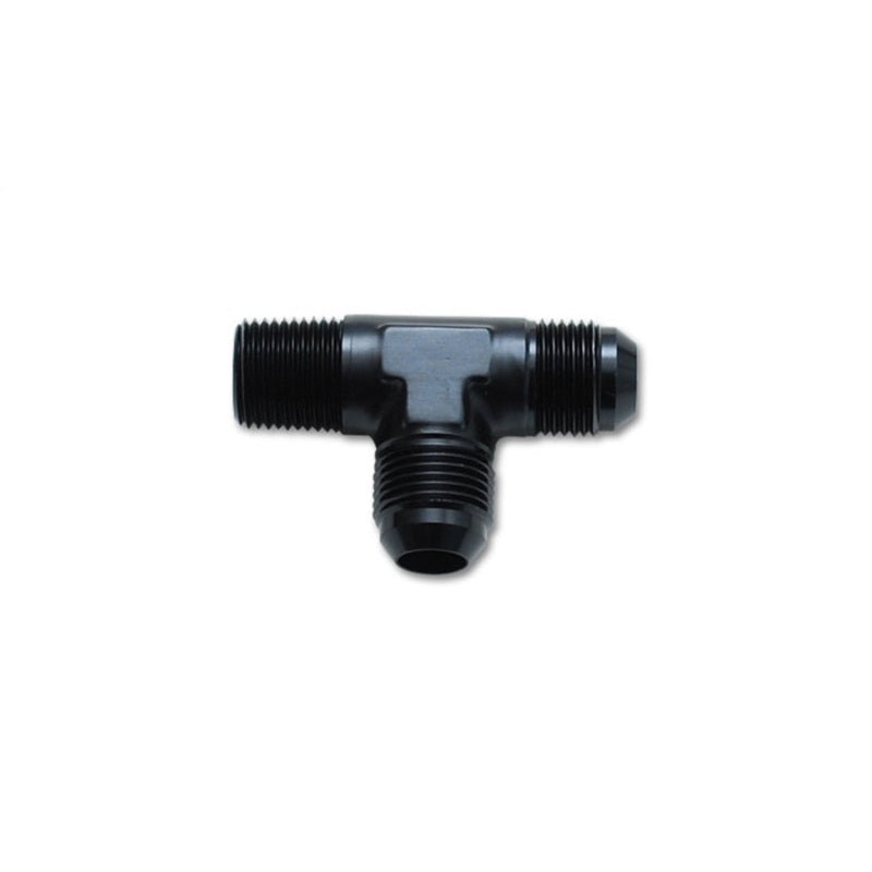 Vibrant -16AN x 1inNPT Flare to Pipe on Run Tee Adapter Fitting – Aluminum