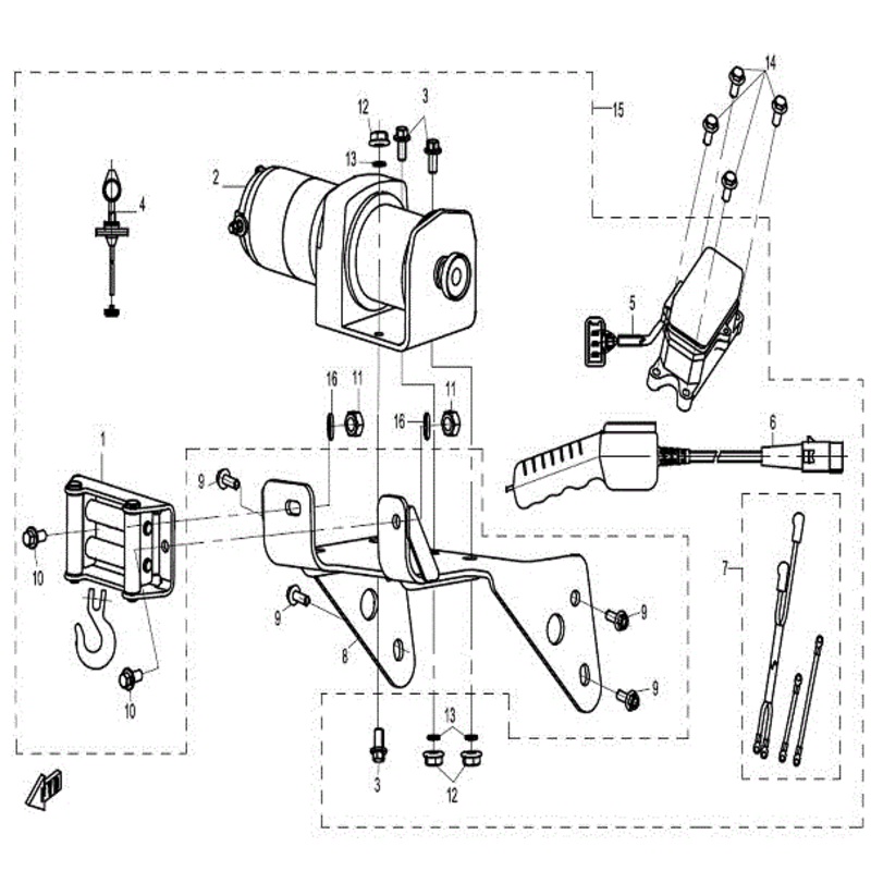 Winch Assembly (Replaces 9060-1507B0) by CF Moto