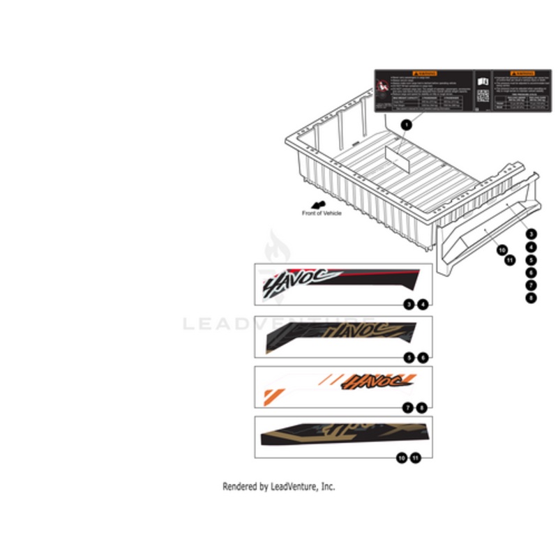 Cargo Box Decal Side-Left (White) (For Havoc Models Only) by Arctic Cat