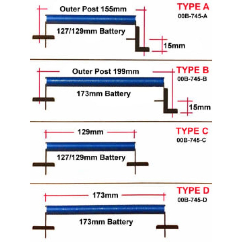 Cusco 173mm D-Type Battery Tie Down – Aluminum Blue