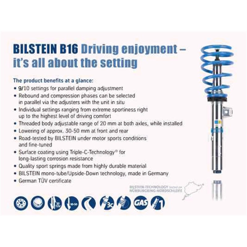 Bilstein B16 (PSS10) BMW E92 Performance Suspension System