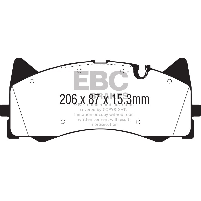 EBC 2015+ Mercedes-Benz C63 AMG (W205) 4.0L Twin Turbo Redstuff Front Brake Pads