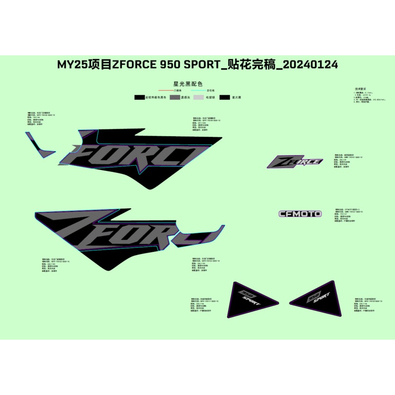 LH Side Door Front Decal by CF Moto