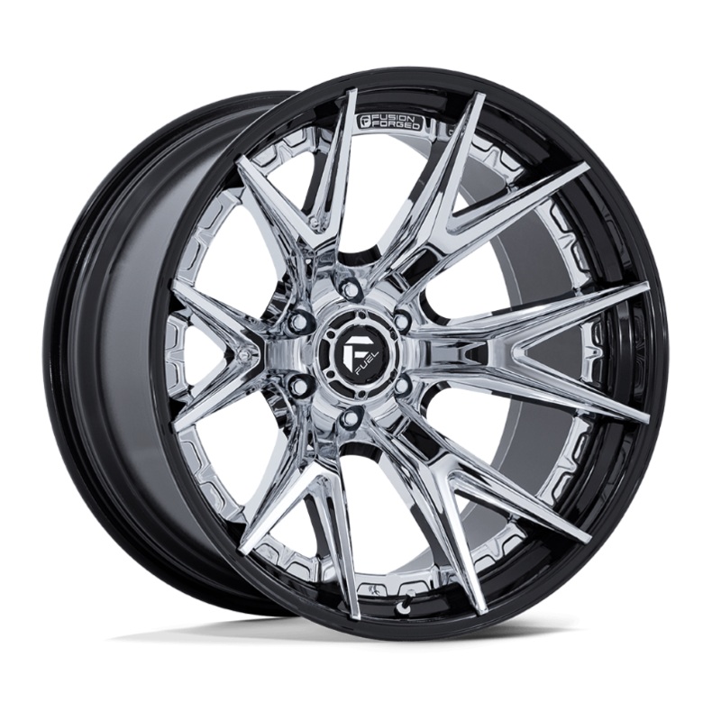 20×9.0 Fuel Catalyst Chrome w/ Gloss Black Lip