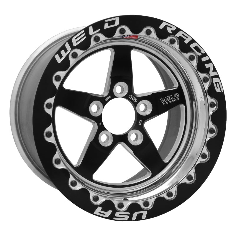 Weld S71 15×12.33 / 5×5 BP / 7.5in. BS Black Wheel (Low Pad) – Black Single Beadlock MT