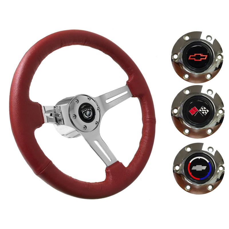 1969-87 El Camino Steering Wheel Kit | Red Leather | ST3012RED