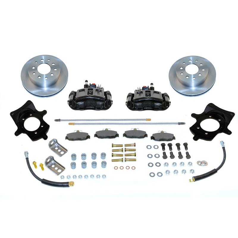 New Direct Fit Drum to Disc Brake Rear Conversion Kit W/Rotors. Black A128BK