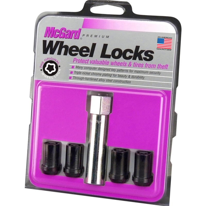 McGard Wheel Lock Nut Set – 4pk. (Tuner / Cone Seat) M12X1.5 / 13/16 Hex / 1.24in. Length – Black