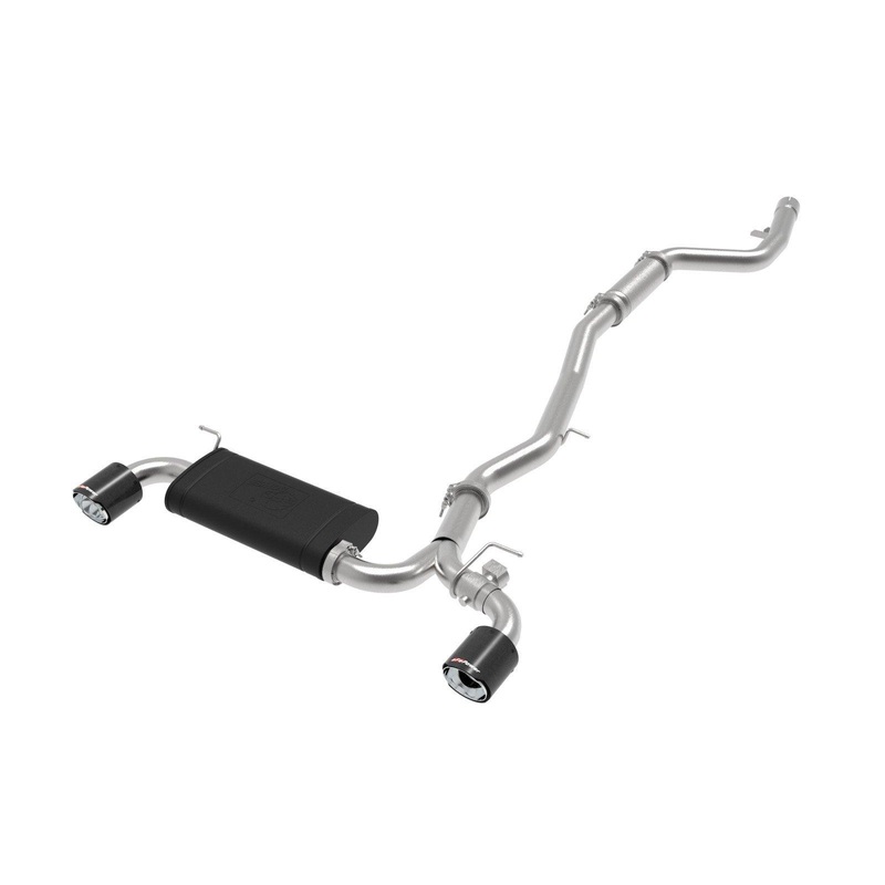 aFe POWER Takeda 2020 Toyota Supra L6-3.0L (t) 3in-2.5in 304 SS CB Exhaust Carbon Tips