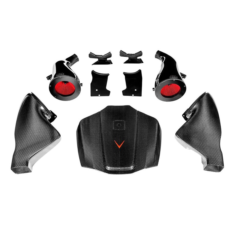 Eventuri – C190 R190 AMG GT Black Carbon Intake + Engine Cover – GLOSS