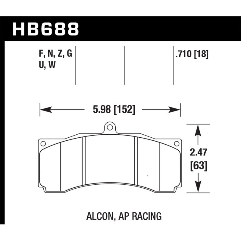 Hawk Alcon / AP Racing / Baer HPS Brake Pads