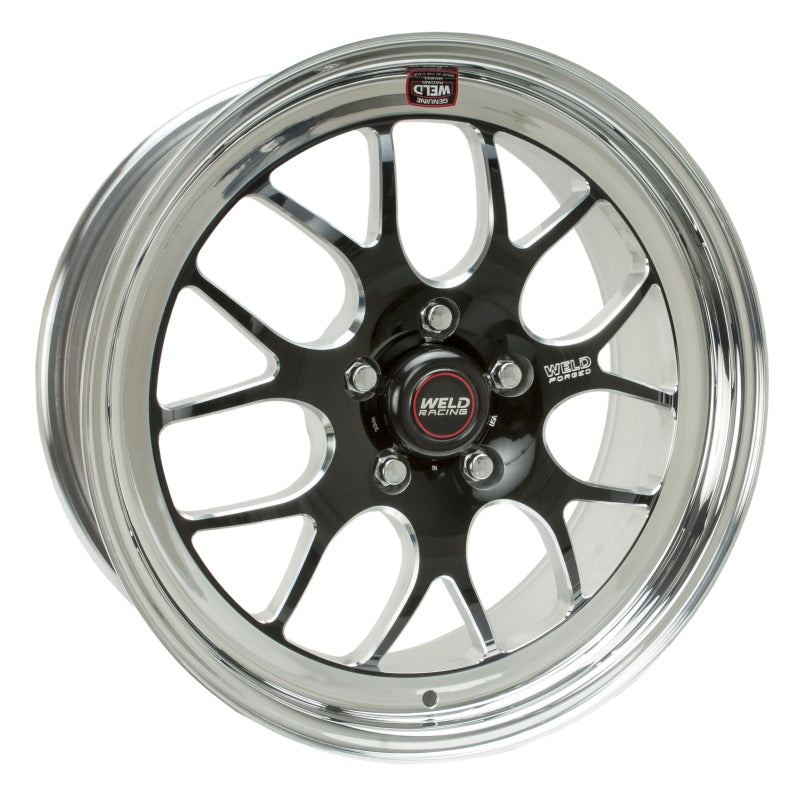 Weld S77 18×10.5 / 5×4.75 BP / 8.2in. BS Black Wheel (Medium Pad) – Non-Beadlock