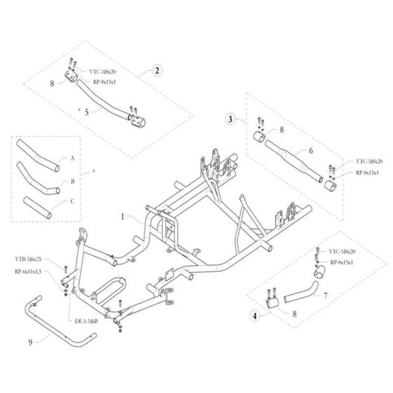 2. 10.6338.00 Birel Front Torsion Bar S Assembly 30mm