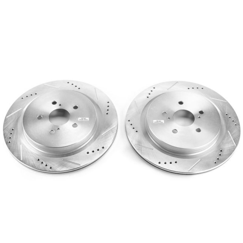 Power Stop Rear Evolution Drilled & Slotted Rotors Pair Lexus RX350 2016-21 / RX350L 2018-21 / RX450h 2016-21 / RX450hL 2018-21 / LS500 2018-2020 / LS500h 2018-2019 | JBR1737XPR