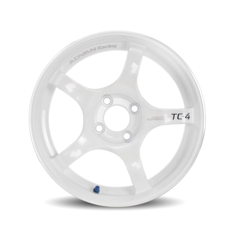 Advan TC4 16×8.0 +38 4-100 Racing White Metallic Wheel | No Ring