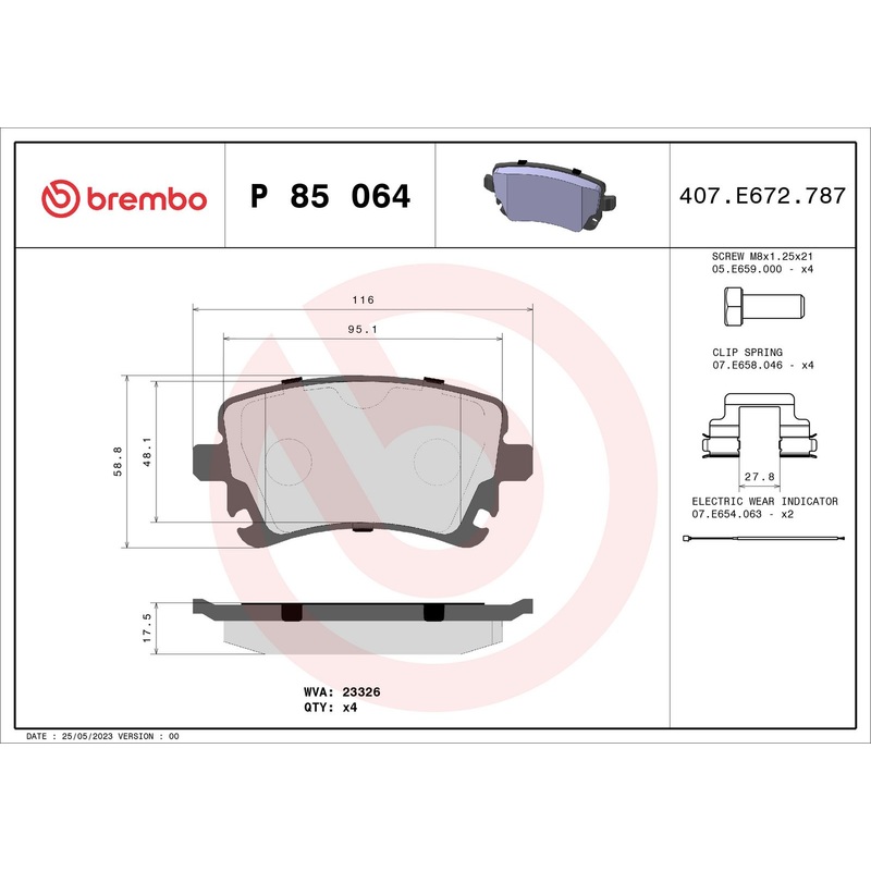 PRIME Low-Met Rear Disc Brake Pad Set – P85064