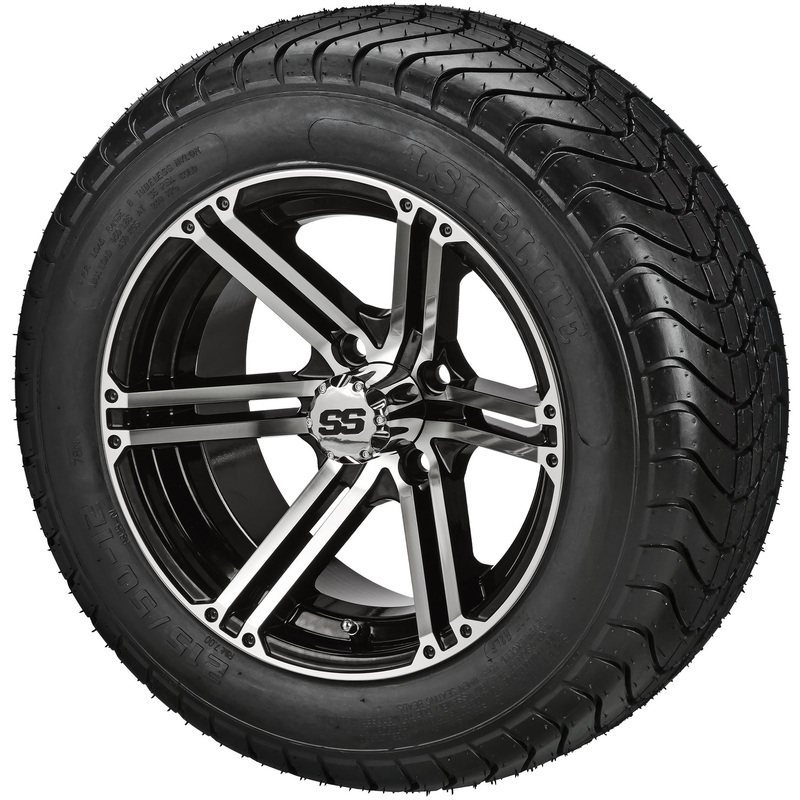 LSI 12″ Yukon Black & Machined Wheel and Low Profile Tire Combo