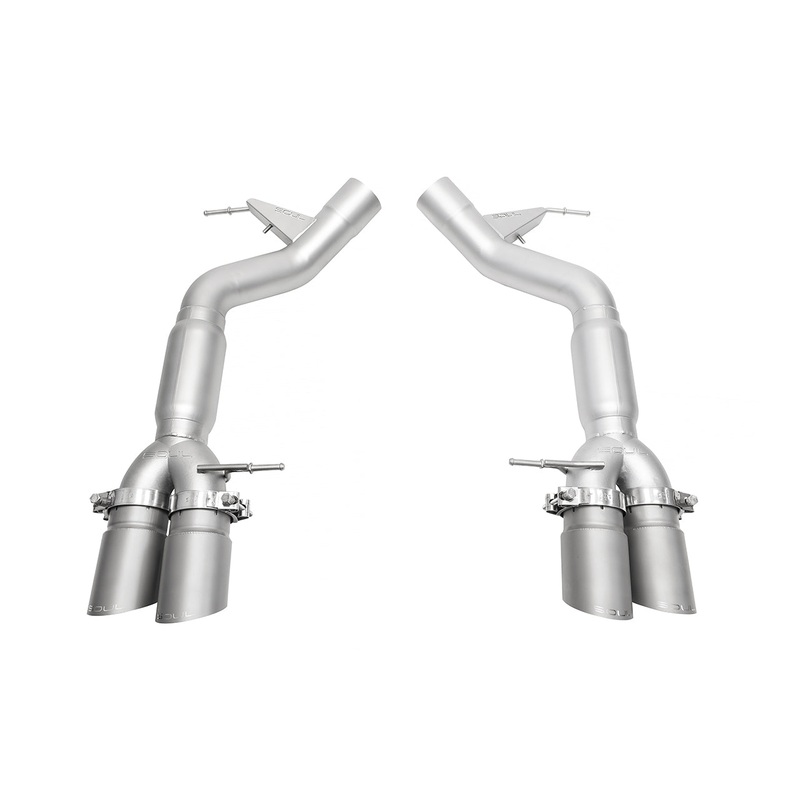 SOUL 11-16 BMW F10 M5 Resonated Muffler Bypass Exhaust – 3.5in Slash Cut Tips – (Signature Satin)