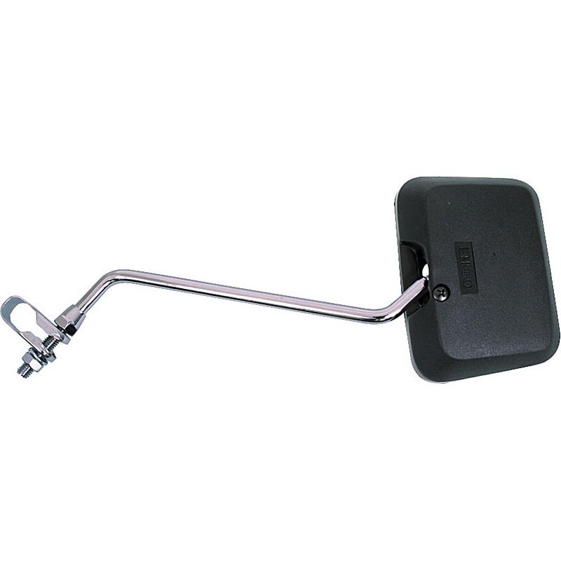 Square Clamp-On Mirror Black 10″ by EMGO