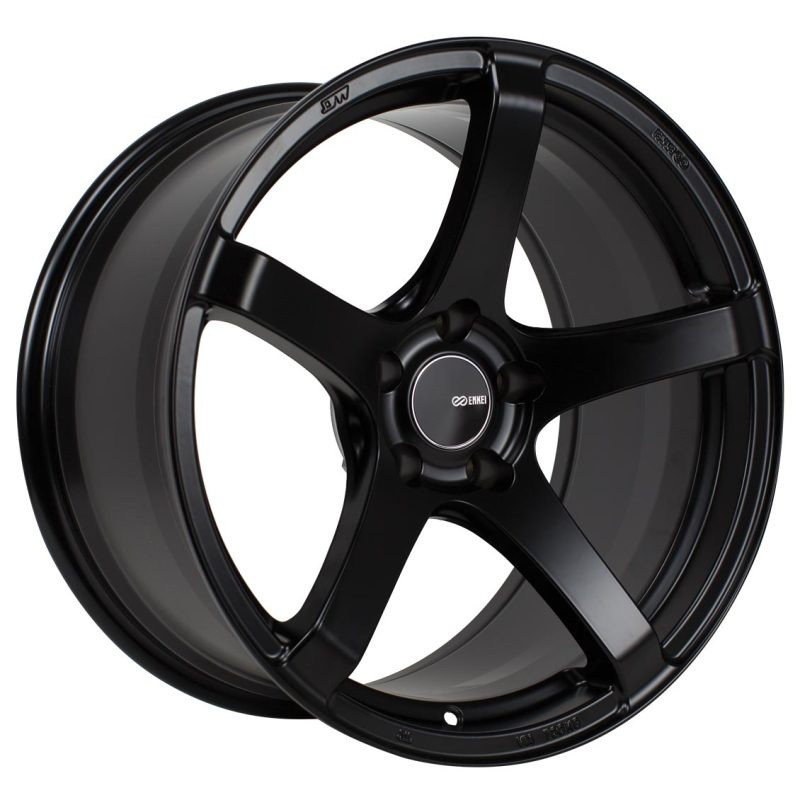 18×9.5 Enkei Kojin 30mm Offset 5×114.3 Bolt Pattern 72.6mm Bore Dia Matte Black Wheel