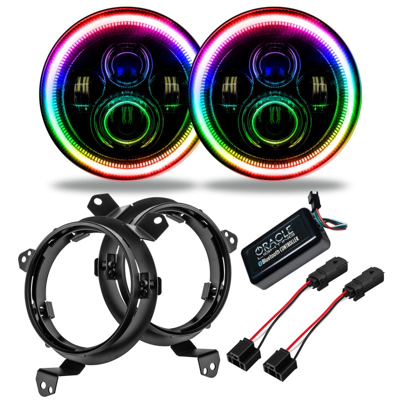 Oracle Jeep Wrangler JL/Gladiator JT 7in. High Powered LED Headlights (Pair) – Dynamic