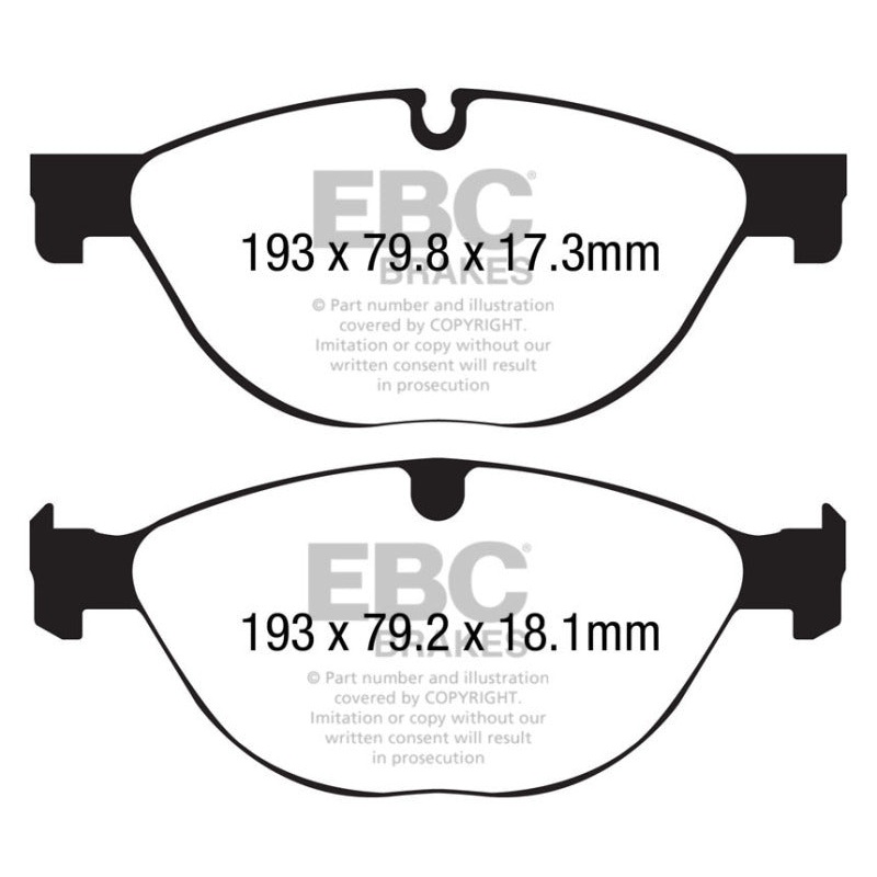 EBC 13+ Jaguar F-Type (Cast Iron Only) 3.0 Supercharged (380) Perf Pkg Redstuff Front Brake Pads