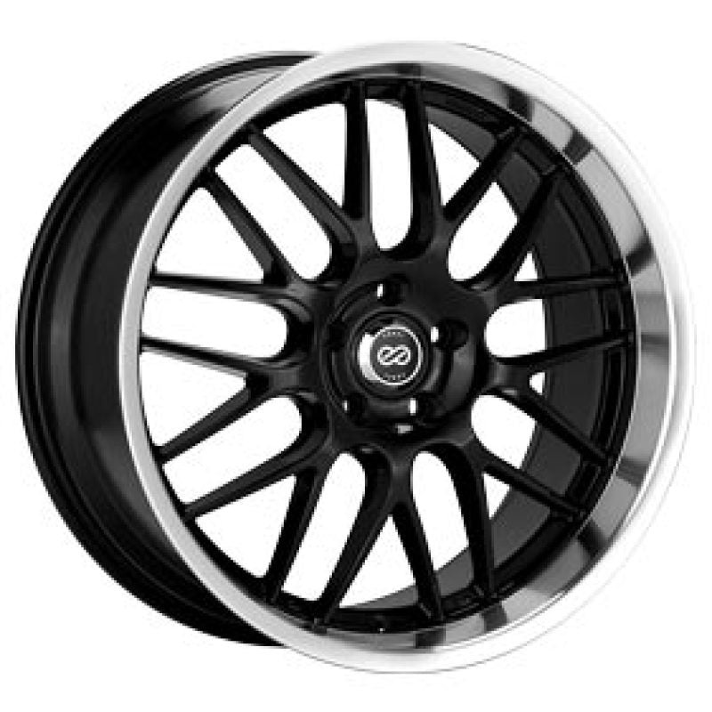 Enkei Lusso 20 x 8.5 40mm Offset 5×112 Bolt Pattern Black w/ Machine Lip Wheel