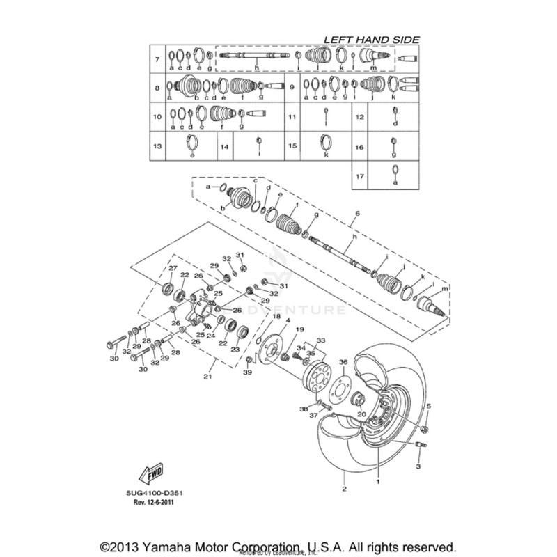 Rear Drive Shaft Assembly LH by Yamaha