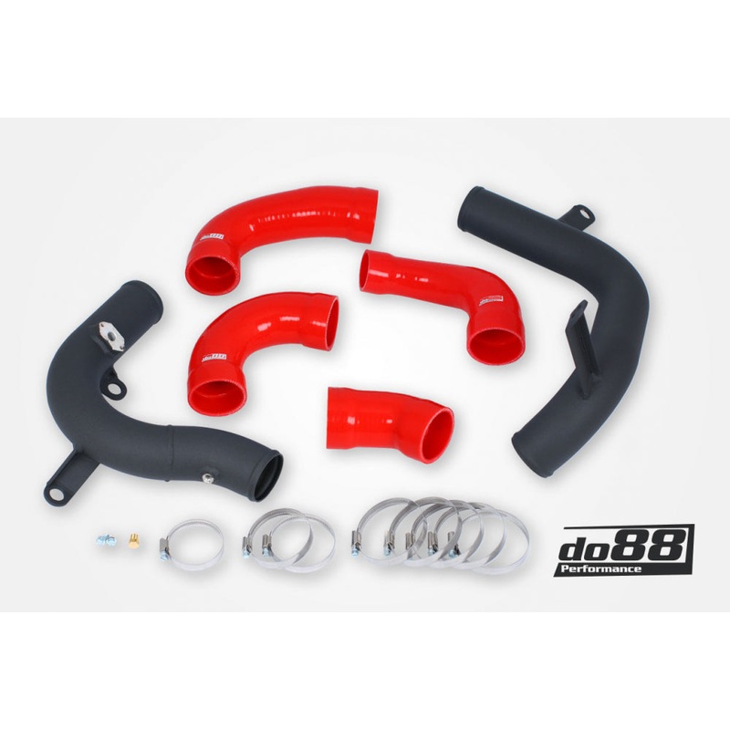 VAG 1.8 / 2.0 TSI MQB OEM IC Pressure pipes Black, Red hose, Not 7-Speed DSG