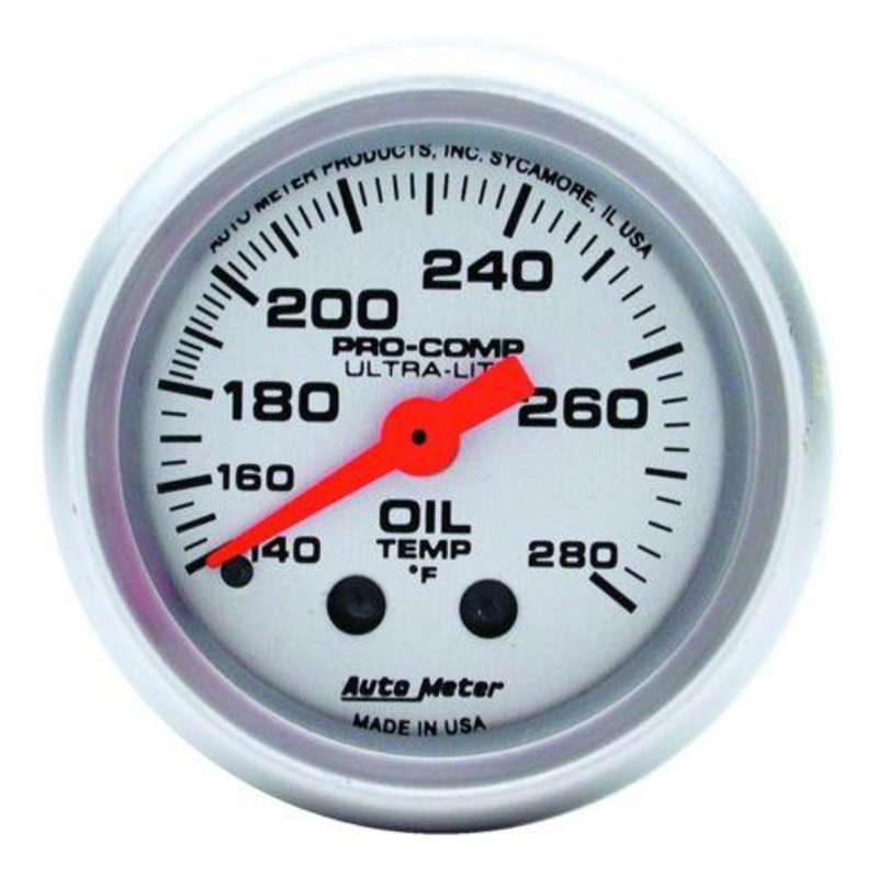 Autometer Ultra-lite 2-1/16” Oil Temperature 140-280 *F Gauge (4341)