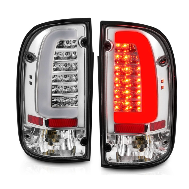 ANZO 1995-2000 Toyota Tacoma LED Taillights Chrome Housing Clear Lens (Pair)