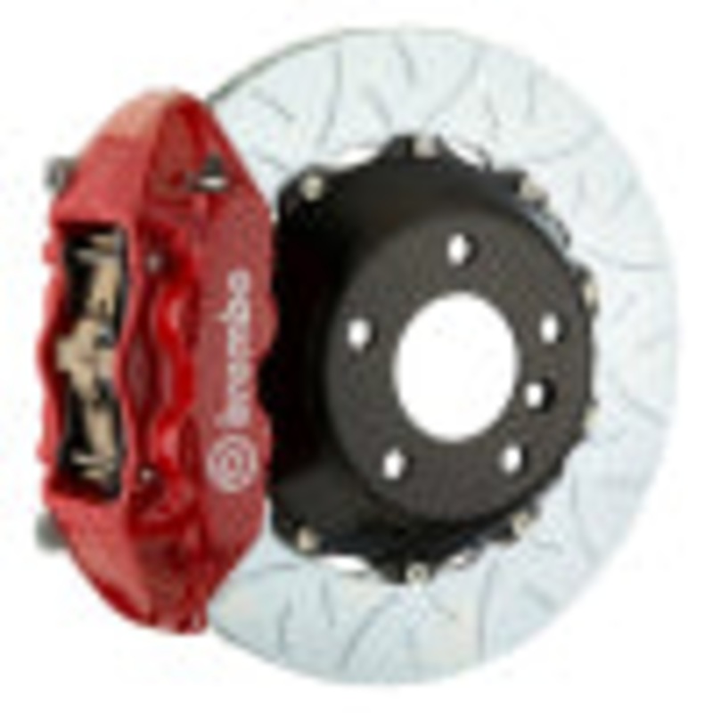 Brembo 01-06 BMW M3 Rear GT BBK 4 Piston Cast 345×28 2pc Rotor Slotted Type-3-Red