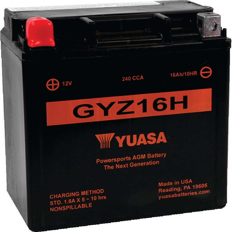 Yuasa GYZ16H High Performance Maintenance Free AGM 12-Volt Battery