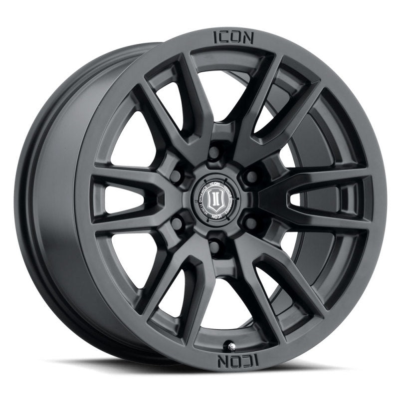 ICON Vector 6 17×8.5 6×5.5 0mm Offset 4.75in BS 106.1mm Bore Satin Black Wheel