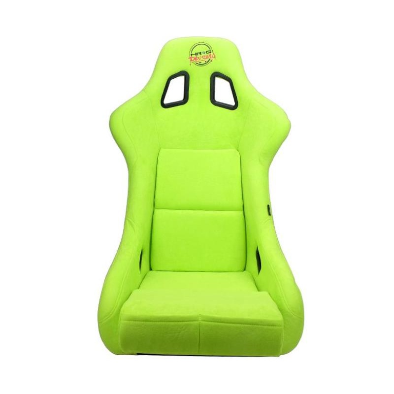 NRG FRP Bucket Seat PRISMA Edition – Large (Neon Green Alcantara/  Pearlized Back)