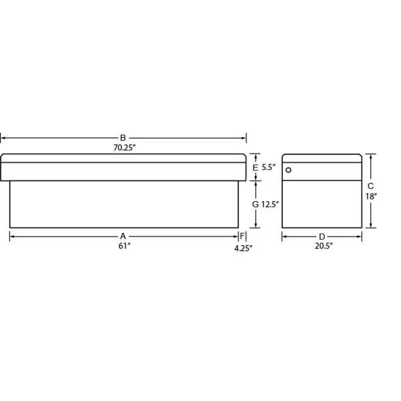 Tradesman Aluminum Single Lid Cross Bed Truck Tool Box (71in.) – Brite