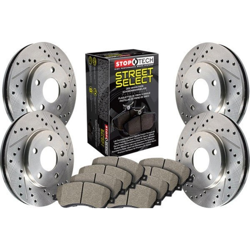 StopTech 05-09 Audi A4 Front and Rear Drilled & Slotted Sport Brake Kit