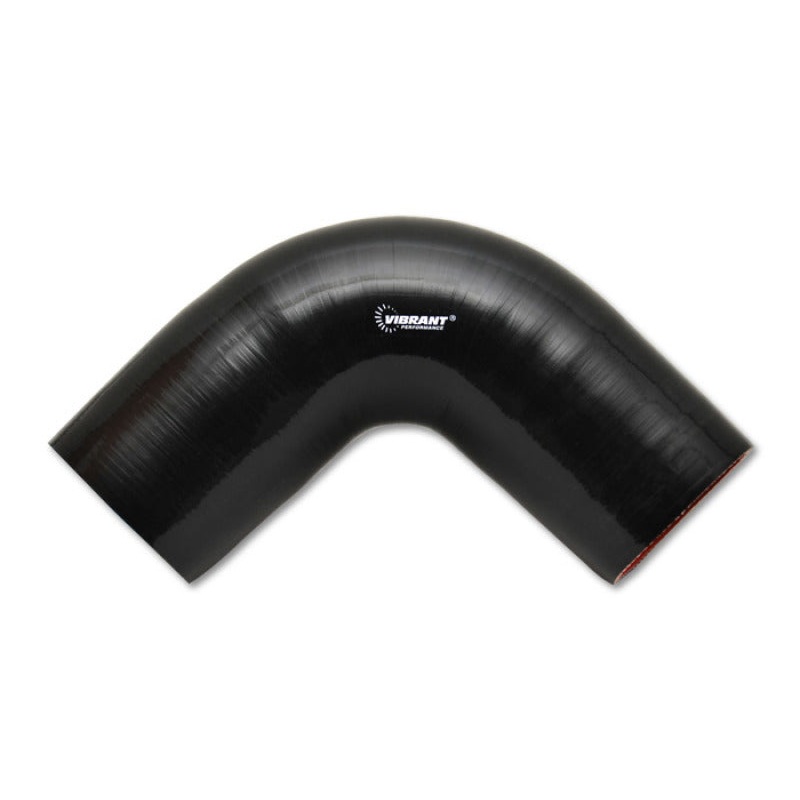 Vibrant 4 Ply Reinforced Silicone Elbow Connector – 1.5in I.D. – 90 deg. Elbow (BLACK)