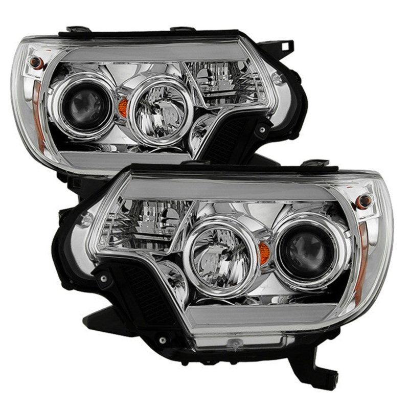 2012-15 Toyota Tacoma Projector Headlights – Light Bar DRL – Chrome