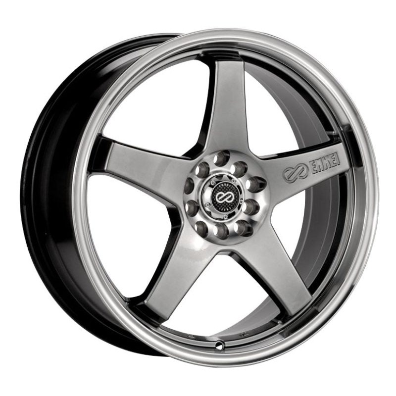 Enkei EV5 18×7.5 5×105/110 38mm Offset 72.6 Bolt Diameter Hyper Black w/ Machined Lip Wheel