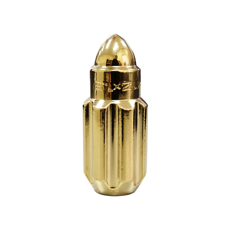 NRG 500 Series M12 X 1.5 Bullet Shape Steel Lug Nut Set – 21 Pc w/Lock Key – Chrome Gold