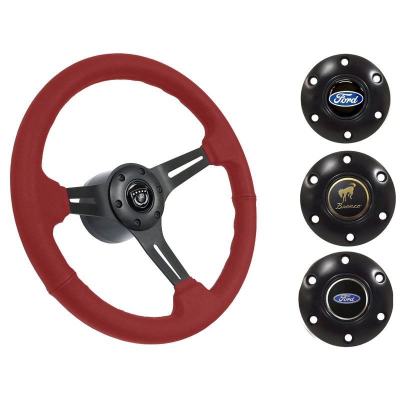 1978-91 Ford Bronco Steering Wheel Kit | Red Leather | ST3060RED