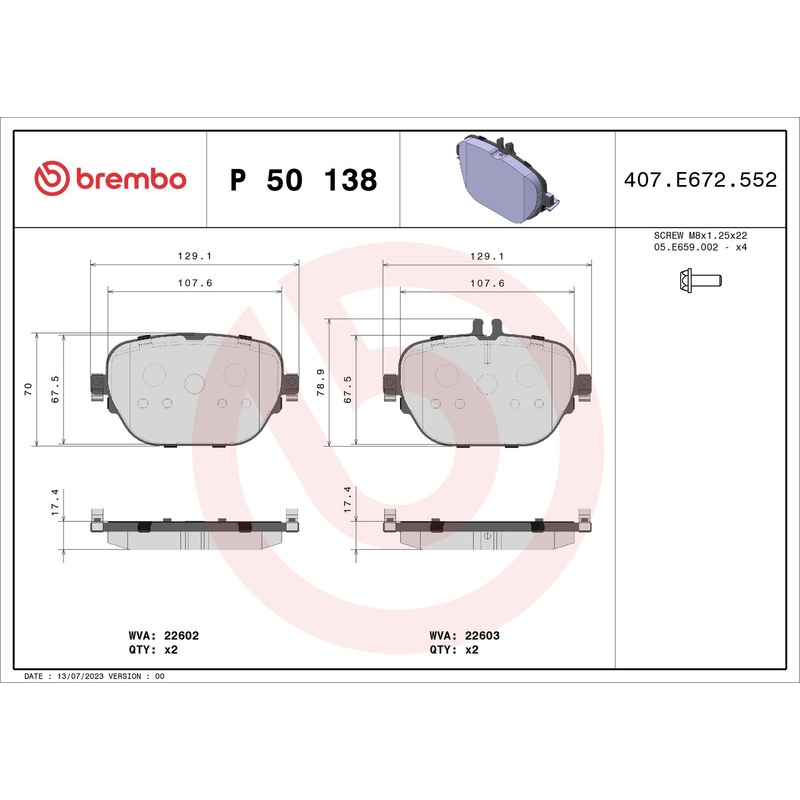 PRIME Low-Met Rear Disc Brake Pad Set – P50138