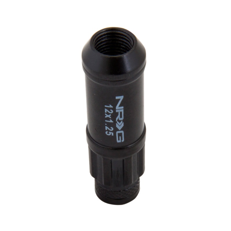 NRG 700 Series M12 X 1.25 Steel Lug Nut w/Dust Cap Cover Set 21 Pc w/Locks & Lock Socket – Black